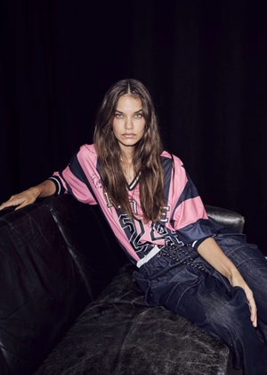 HL24 Stripe Football bluse Navy/Pink HAUTE L\'AMITIÈ